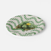 Waterverf van waterlelies, naadloos gestript papieren bordje (Gekanteld)