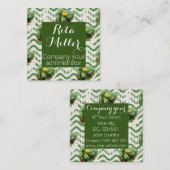 Waterverf van waterlelies, naadloos gestript vierkante visitekaartje (Voorkant / Achterkant)