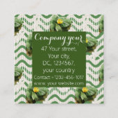 Waterverf van waterlelies, naadloos gestript vierkante visitekaartje (Achterkant)