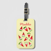 Waterverf van watermeloenen bagagelabel (Voorkant (verticaal))