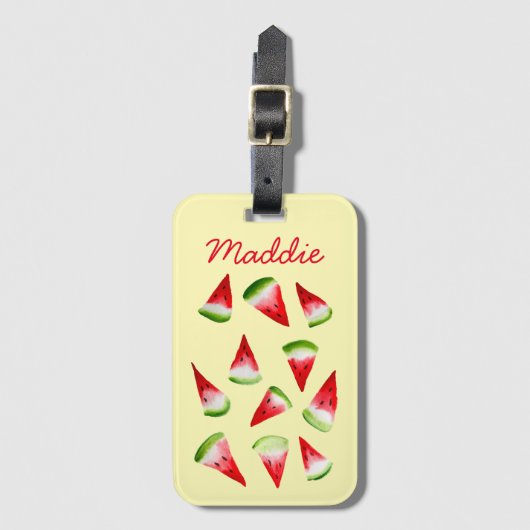 Waterverf van watermeloenen bagagelabel (Voorkant (verticaal))