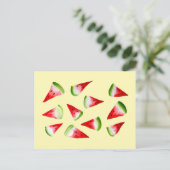 Waterverf van watermeloenen briefkaart (Staand voorkant)