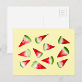 Waterverf van watermeloenen briefkaart (Voorkant / Achterkant)