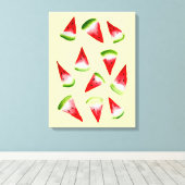 Waterverf van watermeloenen canvas afdruk (Insitu (Houten vloer))