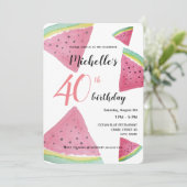 Waterverf van watermeloenen met handbeschilderd kaart (Staand voorkant)