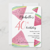 Waterverf van watermeloenen met handbeschilderd kaart (Voorkant)