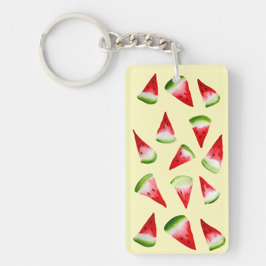 Waterverf van watermeloenen sleutelhanger (Voorkant)