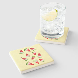 Waterverf van watermeloenen stenen onderzetter