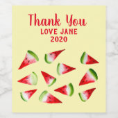 Waterverf van watermeloenen wijn etiket (Enkel label)