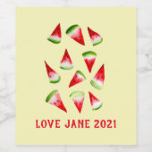 Waterverf van watermeloenen wijn etiket (Enkel label)