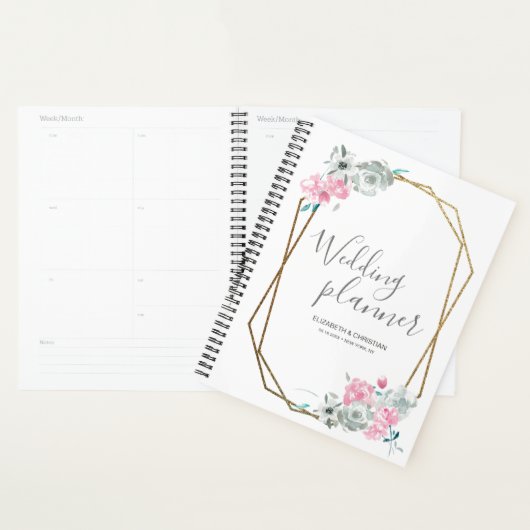 Waterverf van weddenschap met bloem lijst planner (Display)