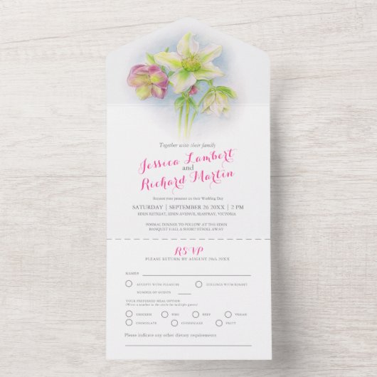 Waterverf van weddenschapskisters RSVP All In One Uitnodiging (Binnen)