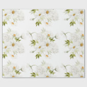 Waterverf van White Daisy Floral  Cadeaupapier (Vlak)