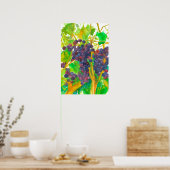 Waterverf van wijndruiven poster (Keuken)