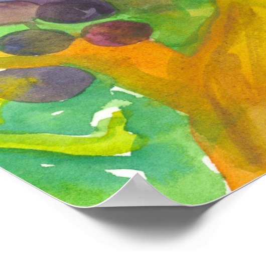 Waterverf van wijndruiven poster (Hoek)