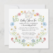 Waterverf van wilde bijen Tea Party pasta Kaart (Voorkant)