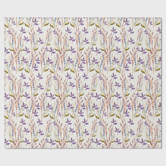 Waterverf van wilde bloemen afdrukken cadeaupapier (Vlak)