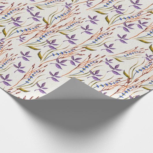 Waterverf van wilde bloemen afdrukken cadeaupapier (Hoek)