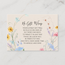 Waterverf van wilde bloemen - Baby shower voor Flo Informatiekaartje