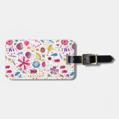 Waterverf van wilde bloemen bagagelabel (Voorkant horizontaal)