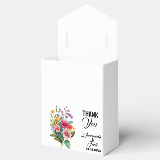 Waterverf van wilde bloemen bedankdoosjes (Geopend)