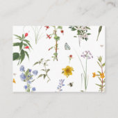 Waterverf van wilde bloemen Boeken Baby shower Informatiekaartje (Achterkant)