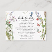 Waterverf van wilde bloemen Boeken Baby shower Informatiekaartje (Voorkant)