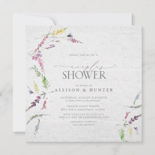 Waterverf van wilde bloemen — Eet Kaart (Voorkant)