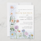 Waterverf van wilde bloemen Elegant Blue Bridal I Kaart (Voorkant)