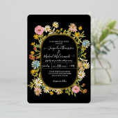 Waterverf van wilde bloemen Elegant Wedding Folie Uitnodiging (Staand Voorkant)