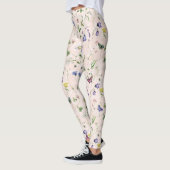 Waterverf van wilde bloemen en vlinders leggings (Links)