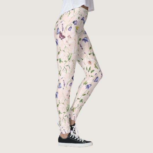 Waterverf van wilde bloemen en vlinders leggings (Rechts)