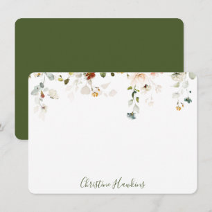 Waterverf van wilde bloemen Floral, gepersonalise Notitiekaartje