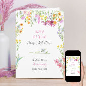 Waterverf van wilde bloemen Floral Lijst Birthday Kaart