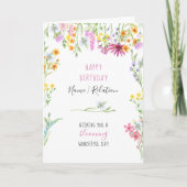  Waterverf van wilde bloemen Floral Lijst Birthday Kaart (Voorkant)