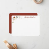 Waterverf van wilde bloemen  Floral Notitiekaartje (Voorkant / Achterkant in situ)