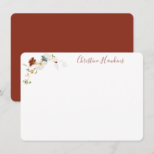 Waterverf van wilde bloemen  Floral Notitiekaartje (Voorkant / Achterkant)