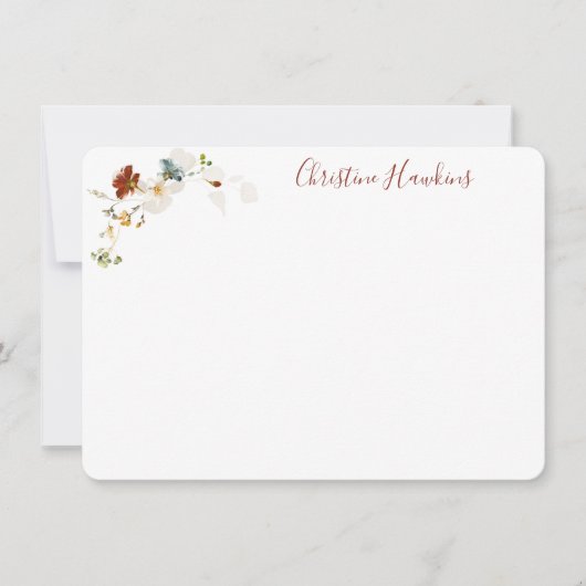 Waterverf van wilde bloemen  Floral Notitiekaartje (Voorkant)