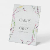 Waterverf van wilde bloemen Floral Vrijgezellenfee Reclamebord Met Voetstuk (Voorkant)