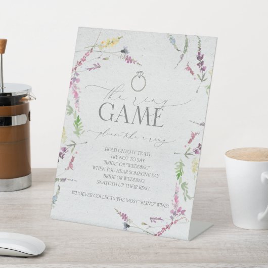 Waterverf van wilde bloemen Het ringspel Reclamebord Met Voetstuk (Insitu)