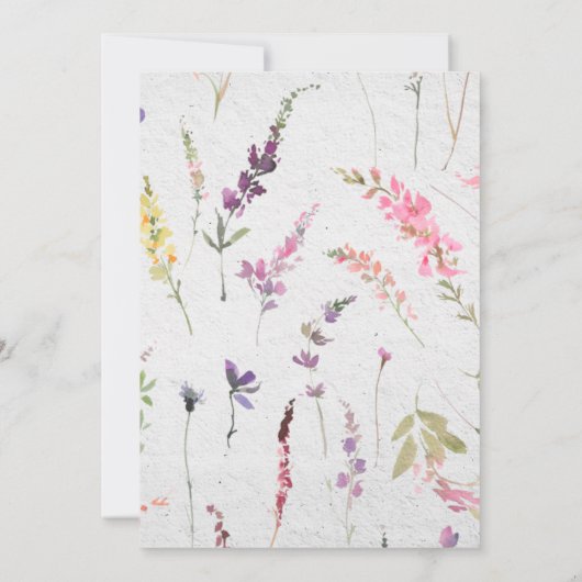 Waterverf van wilde bloemen Kaart (Achterkant)