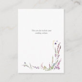Waterverf van wilde bloemen - Kalligrafie bruiloft Informatiekaartje (Achterkant)