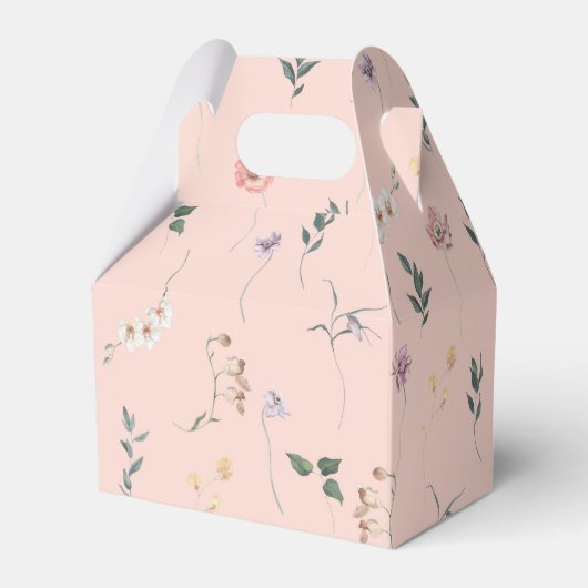 Waterverf van wilde bloemen Lente Baby shower Dank Bedankdoosjes (Voorkant Zijde)