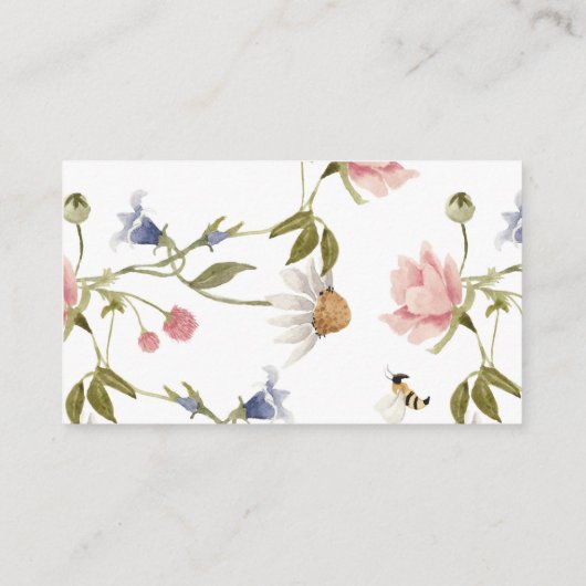 Waterverf van wilde bloemen Luier Raffle Enclosur Informatiekaartje (Achterkant)