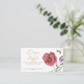 Waterverf van wilde bloemen Luier Raffle Enclosur Informatiekaartje (Staand voorkant)
