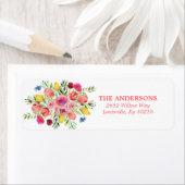 Waterverf van wilde bloemen Retouradres Etiket (Insitu)