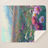 Waterverf van wilde bloemen sherpa deken (Voorkant (horizontaal))