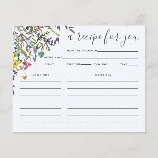 Waterverf van wilde bloemen Vrijgezellenfeest Reci (Voorkant)