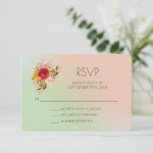 Waterverf van wilde bloemen Weddenschap RSVP Kaartje (Staand voorkant)