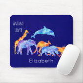 Waterverf van wilde dierenkorven muismat (Met muis)